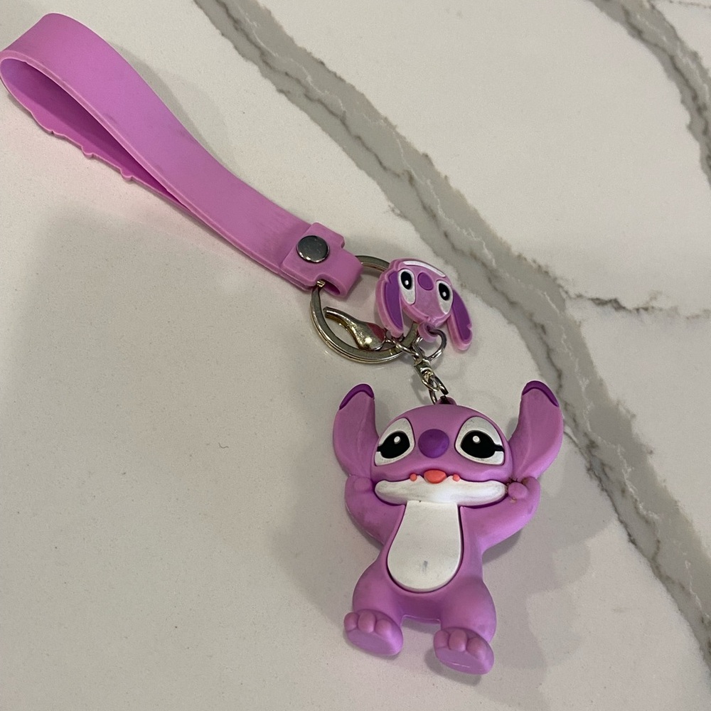 Stitch Purple Cartoon Character Keychain